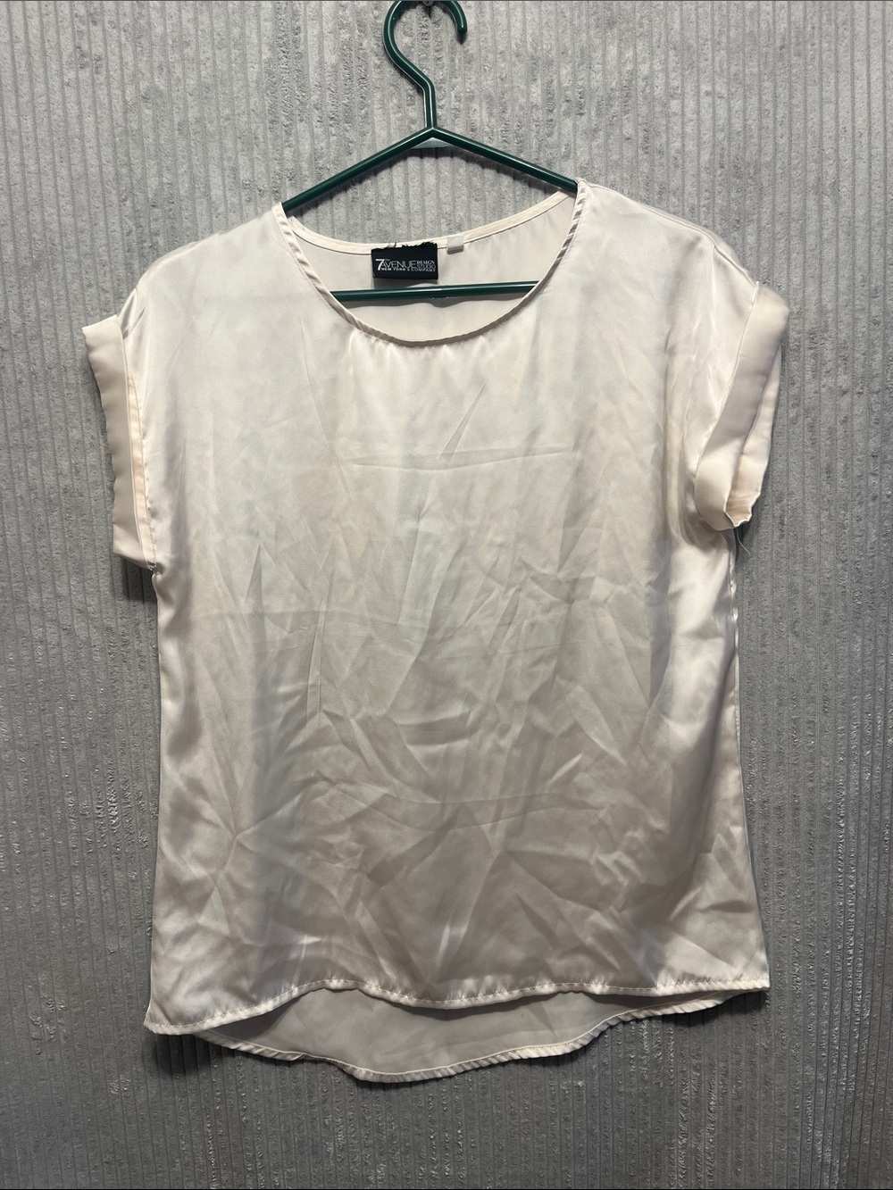 7th Avenue New York Short-Sleeve Satin Blouse Small